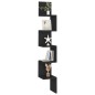 vidaXL Estante de esquina de pared contrachapado negro 20x20x127,5 cm vidaXL Estante de esquina de pared contrachapado negro 20x20x127,5 cm