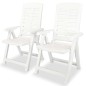 vidaXL Sillas de jardín reclinables 2 unidades plástico blanco