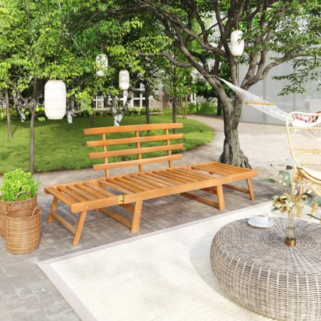 vidaXL Banco de jardín 2 en 1 190 cm madera maciza acacia
