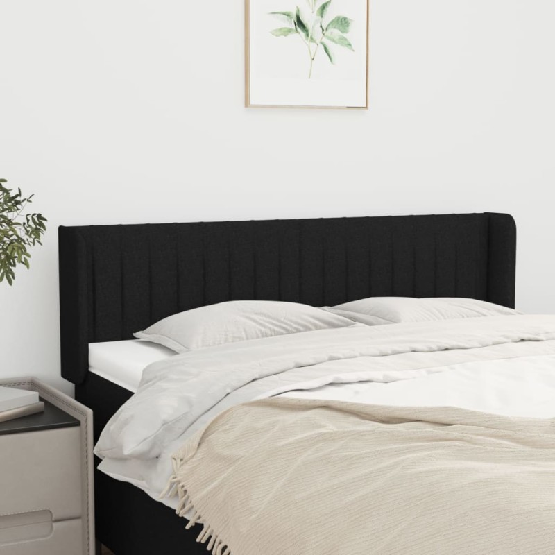 vidaXL Cabecero de tela negro 147x16x78/88 cm vidaXL Cabecero de tela negro 147x16x78/88 cm