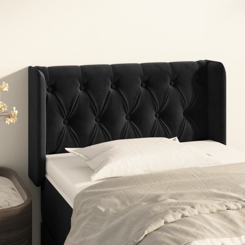 vidaXL Cabecero de terciopelo negro 83x16x78/88 cm vidaXL Cabecero de terciopelo negro 83x16x78/88 cm