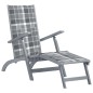 vidaXL Tumbona de jardín con reposapiés y cojín madera maciza acacia vidaXL Tumbona de jardín con reposapiés y cojín madera maciza acacia