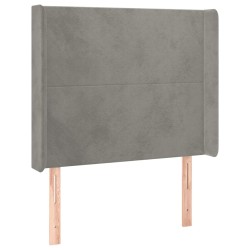 vidaXL Cabecero con orejas de terciopelo gris claro 103x16x118/128 cm