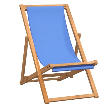 vidaXL Tumbona de teca 56x105x96 cm color azul