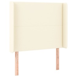 vidaXL Cabecero con orejas cuero sintético color crema 93x16x118/128cm