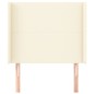 vidaXL Cabecero con orejas cuero sintético color crema 93x16x118/128cm vidaXL Cabecero con orejas cuero sintético color crema 93x16x118/128cm