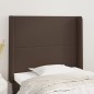 vidaXL Cabecero con orejas de cuero sintético marrón 83x16x118/128 cm