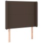 vidaXL Cabecero con orejas de cuero sintético marrón 83x16x118/128 cm