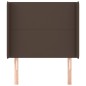 vidaXL Cabecero con orejas de cuero sintético marrón 83x16x118/128 cm