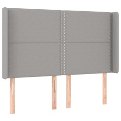 vidaXL Cabecero con orejas de tela gris claro 147x16x118/128 cm