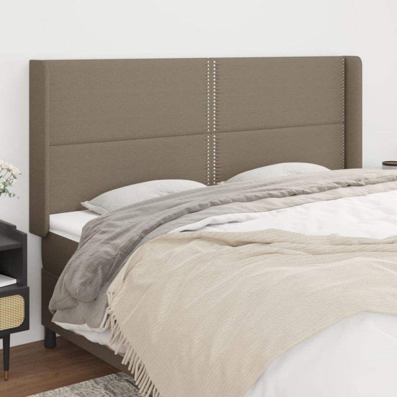 vidaXL Cabecero con orejas de tela gris taupe 163x16x118/128 cm vidaXL Cabecero con orejas de tela gris taupe 163x16x118/128 cm