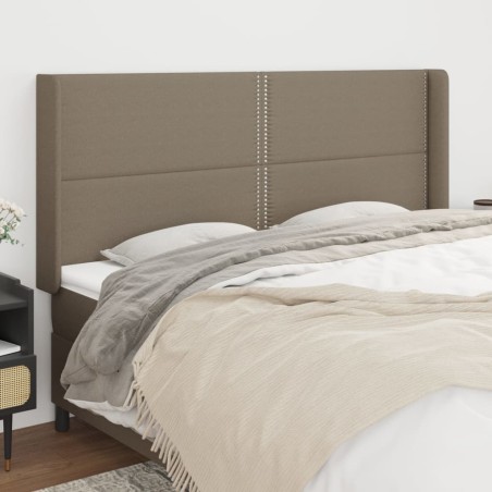 vidaXL Cabecero con orejas de tela gris taupe 163x16x118/128 cm