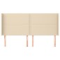 vidaXL Cabecero con orejas de tela color crema 203x16x118/128 cm