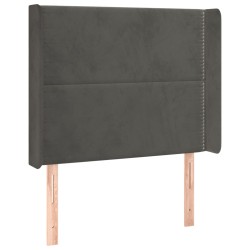 vidaXL Cabecero con orejas de terciopelo gris oscuro 83x16x118/128 cm