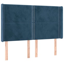 vidaXL Cabecero con orejas de terciopelo azul oscuro 147x16x118/128 cm