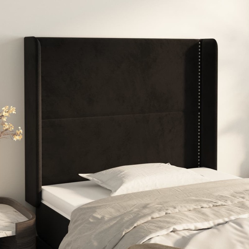 vidaXL Cabecero con orejas de terciopelo negro 103x16x118/128 cm vidaXL Cabecero con orejas de terciopelo negro 103x16x118/128 cm