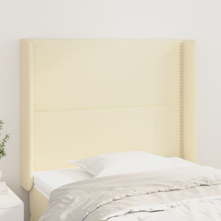 vidaXL Cabecero con orejas cuero sintético color crema 93x16x118/128cm
