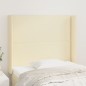 vidaXL Cabecero con orejas cuero sintético color crema 93x16x118/128cm