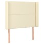vidaXL Cabecero con orejas cuero sintético color crema 93x16x118/128cm