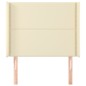vidaXL Cabecero con orejas cuero sintético color crema 93x16x118/128cm