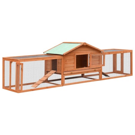 vidaXL Conejera madera maciza pino y abeto 310x70x87 cm