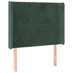 vidaXL Cabecero con orejas de terciopelo verde oscuro 83x16x118/128 cm