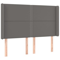 vidaXL Cabecero con orejas cuero sintético gris 147x16x118/128cm