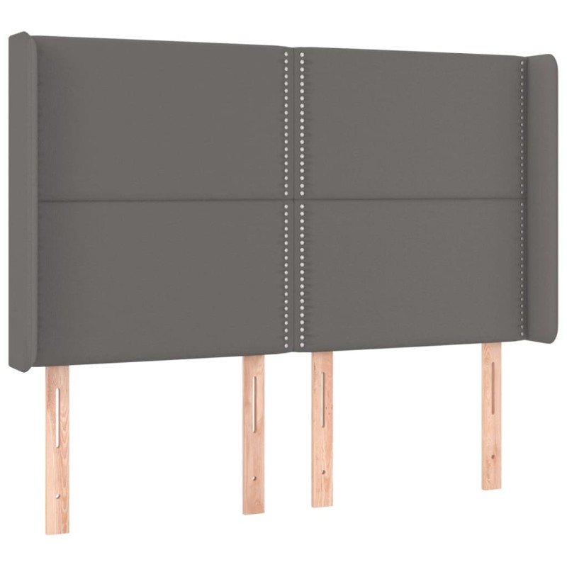 vidaXL Cabecero con orejas cuero sintético gris 147x16x118/128cm