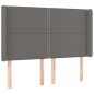 vidaXL Cabecero con orejas cuero sintético gris 147x16x118/128cm