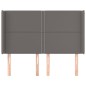 vidaXL Cabecero con orejas cuero sintético gris 147x16x118/128cm