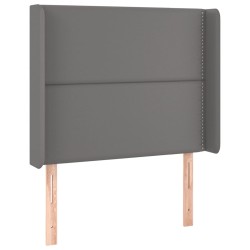 vidaXL Cabecero con orejas cuero sintético gris 93x16x118/128cm