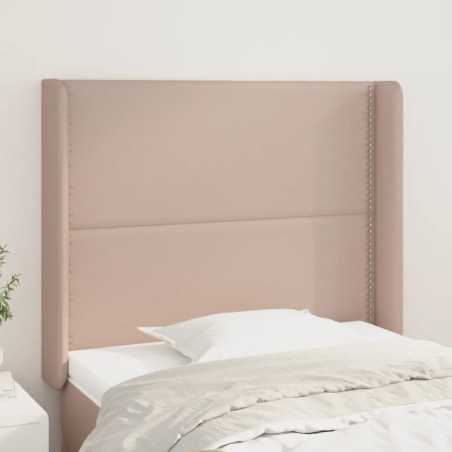 vidaXL Cabecero con orejas cuero sintético capuchino 103x16x118/128 cm