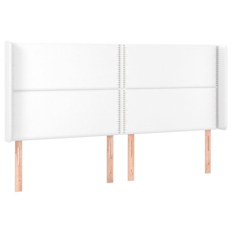 vidaXL Cabecero con orejas de cuero sintético blanco 183x16x118/128 cm vidaXL Cabecero con orejas de cuero sintético blanco 183x16x118/128 cm