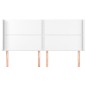 vidaXL Cabecero con orejas de cuero sintético blanco 183x16x118/128 cm vidaXL Cabecero con orejas de cuero sintético blanco 183x16x118/128 cm