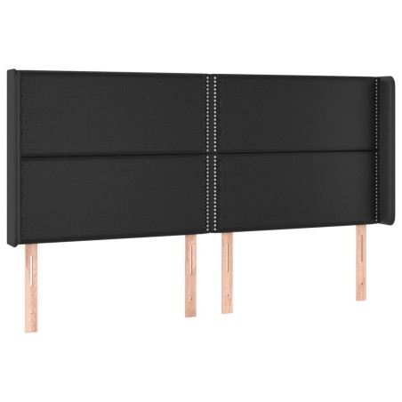 vidaXL Cabecero con orejas de cuero sintético negro 163x16x118/128 cm