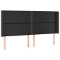 vidaXL Cabecero con orejas de cuero sintético negro 163x16x118/128 cm