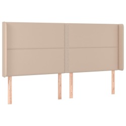 vidaXL Cabecero con orejas cuero sintético capuchino 163x16x118/128 cm