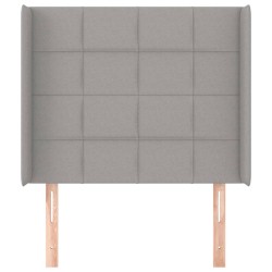 vidaXL Cabecero con orejas de tela gris claro 93x16x118/128 cm