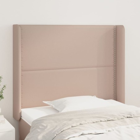 vidaXL Cabecero con orejas cuero sintético capuchino 83x16x118/128 cm