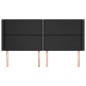 vidaXL Cabecero con orejas de cuero sintético negro 203x16x118/128 cm vidaXL Cabecero con orejas de cuero sintético negro 203x16x118/128 cm
