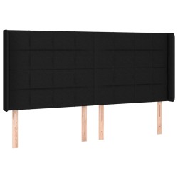 vidaXL Cabecero con orejas de tela negro 163x16x118/128 cm 