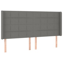 vidaXL Cabecero con orejas de tela gris oscuro 183x16x118/128 cm