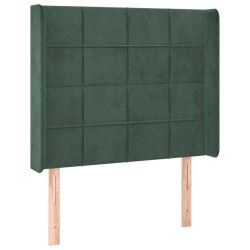 vidaXL Cabecero con orejas de terciopelo verde oscuro 83x16x118/128 cm