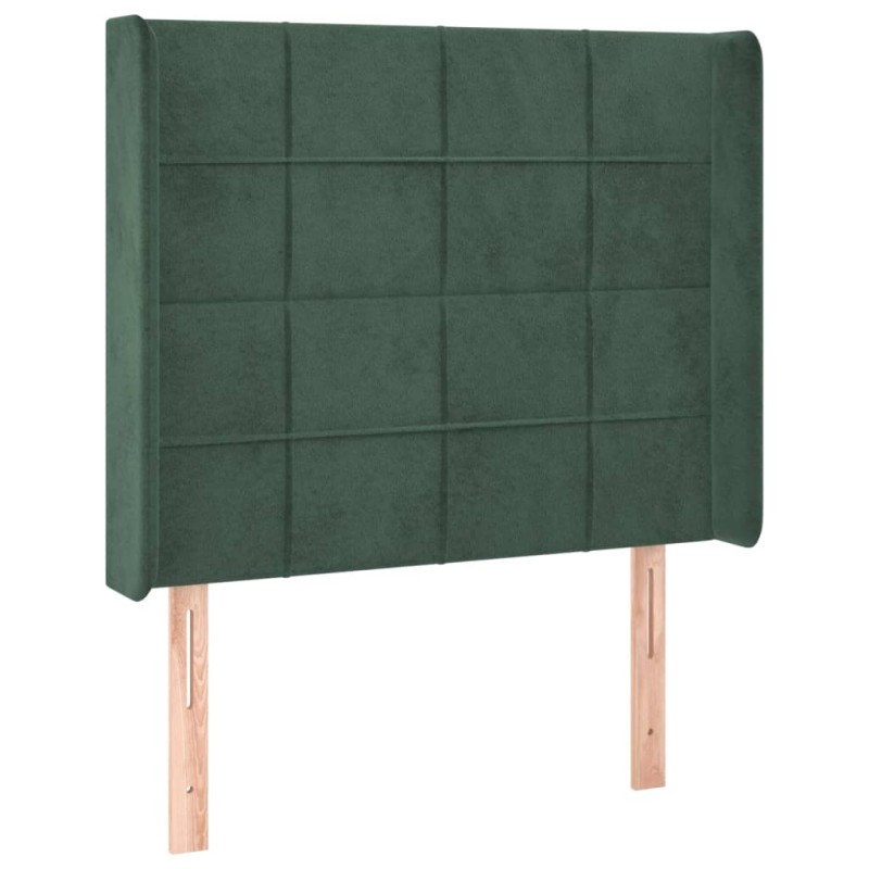 vidaXL Cabecero con orejas de terciopelo verde oscuro 83x16x118/128 cm vidaXL Cabecero con orejas de terciopelo verde oscuro 83x16x118/128 cm