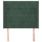 vidaXL Cabecero con orejas de terciopelo verde oscuro 83x16x118/128 cm vidaXL Cabecero con orejas de terciopelo verde oscuro 83x16x118/128 cm