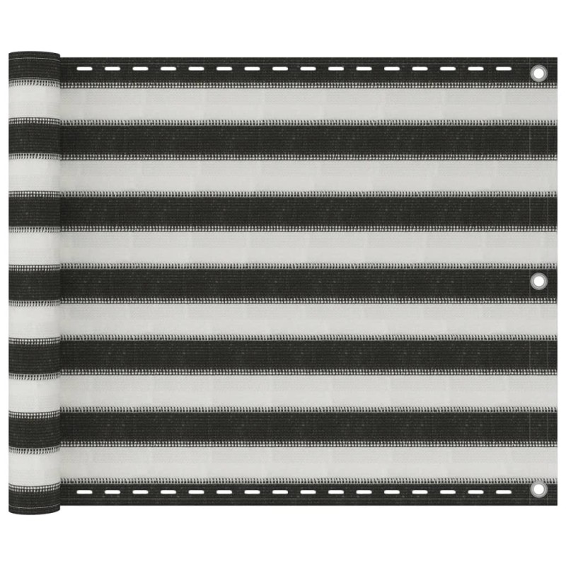 vidaXLToldo para balcón HDPE 75x600 cm gris antracita y blanco