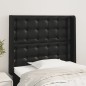 vidaXL Cabecero con orejas de cuero sintético negro 93x16x118/128 cm vidaXL Cabecero con orejas de cuero sintético negro 93x16x118/128 cm