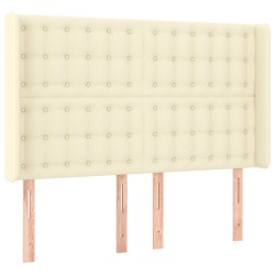 vidaXL Cabecero con orejas cuero sintético crema 147x16x118/128cm