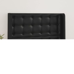 vidaXL Cabecero con orejas de cuero sintético negro 103x16x118/128 cm