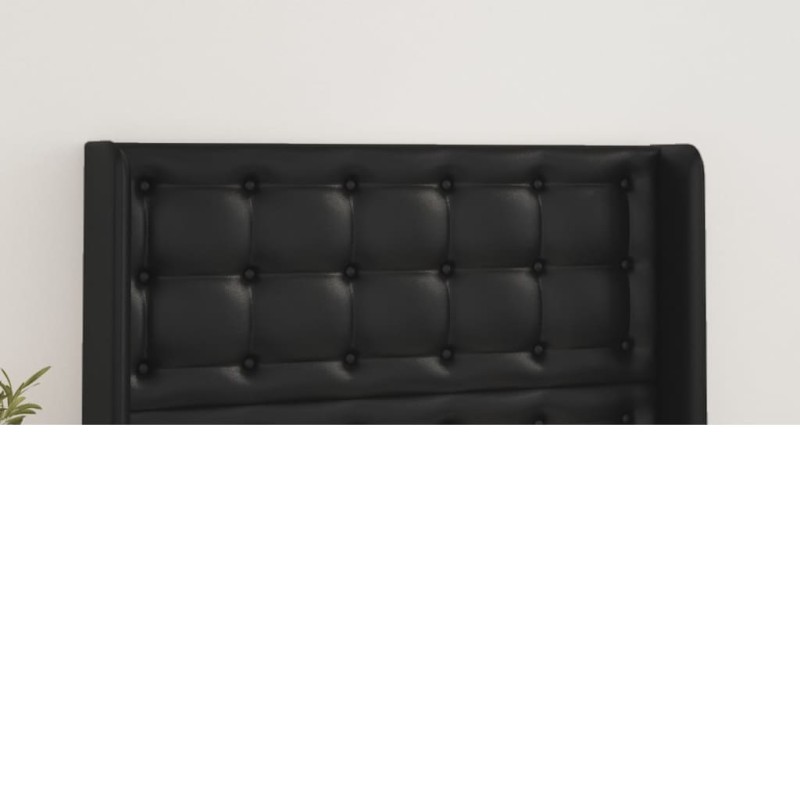 vidaXL Cabecero con orejas de cuero sintético negro 103x16x118/128 cm vidaXL Cabecero con orejas de cuero sintético negro 103x16x118/128 cm
